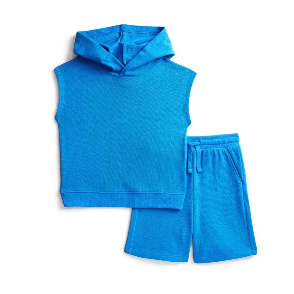 Wonder Nation Toddler Boys' French Terry Sleeveless Hoodie and Shorts Set